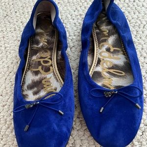Sam Edelman Felicia Blue Suede Ballet Flats